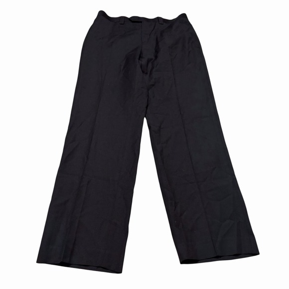 Lauren Ralph Lauren Wool Cashmere Dress Pants Mens Black Flat Front *Defects* - Picture 2 of 14